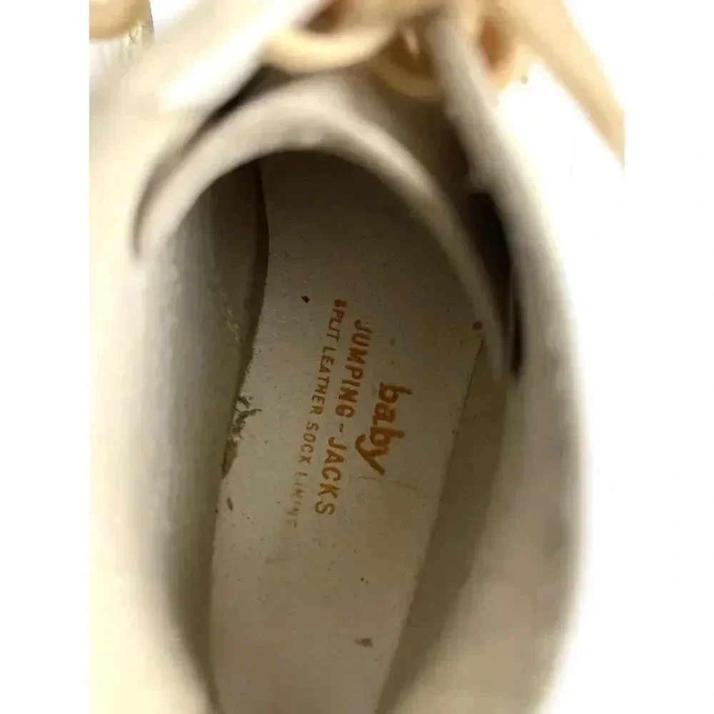 VTG Penney's Baby Shoes Sz 4D 70's Split Leather White‎ BOXED